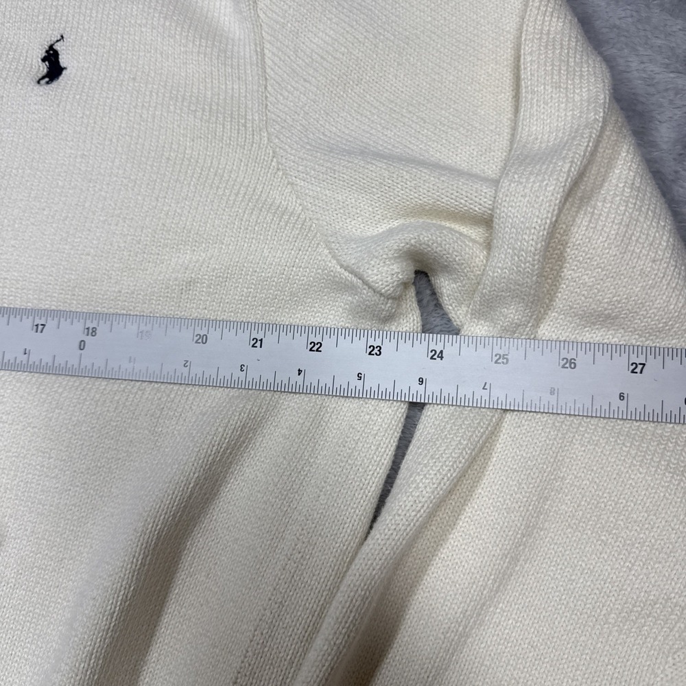 Polo Ralph Lauren Knit Sweater Mens XL Cream Mock Neck Henley Cotton Pullover - Picture 4 of 9